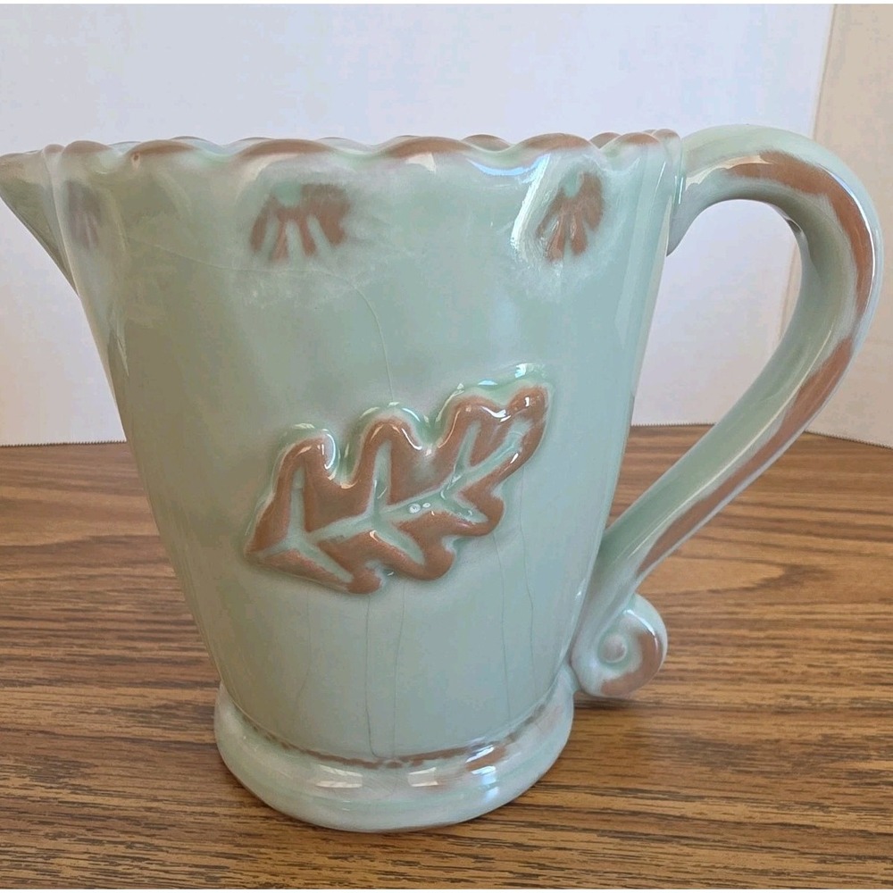 Tic Tic Terracotta Pottery Leaf Decor Pitcher Autumn Fall Decor Oak Leaf